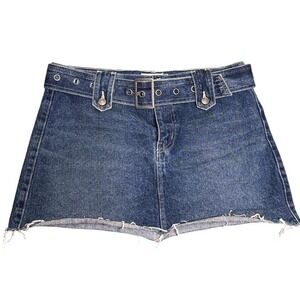 Cello navy denim mini skirt with belt
